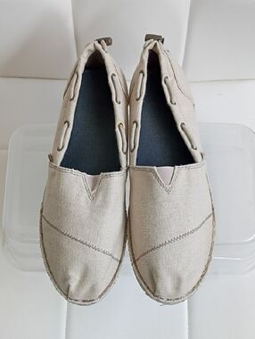 BOBS from Skechers Women's Natural Canvas Slip-On Flats